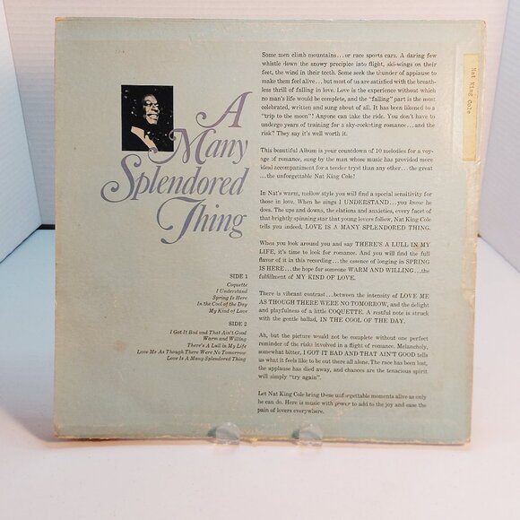 Nat King Cole ~ A Many Splendored Thing (Vinyl LP, 1965) - Picture 4 of 4